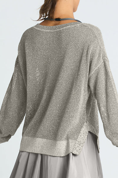 Pima Cotton Metallic Mini Seed Stitch