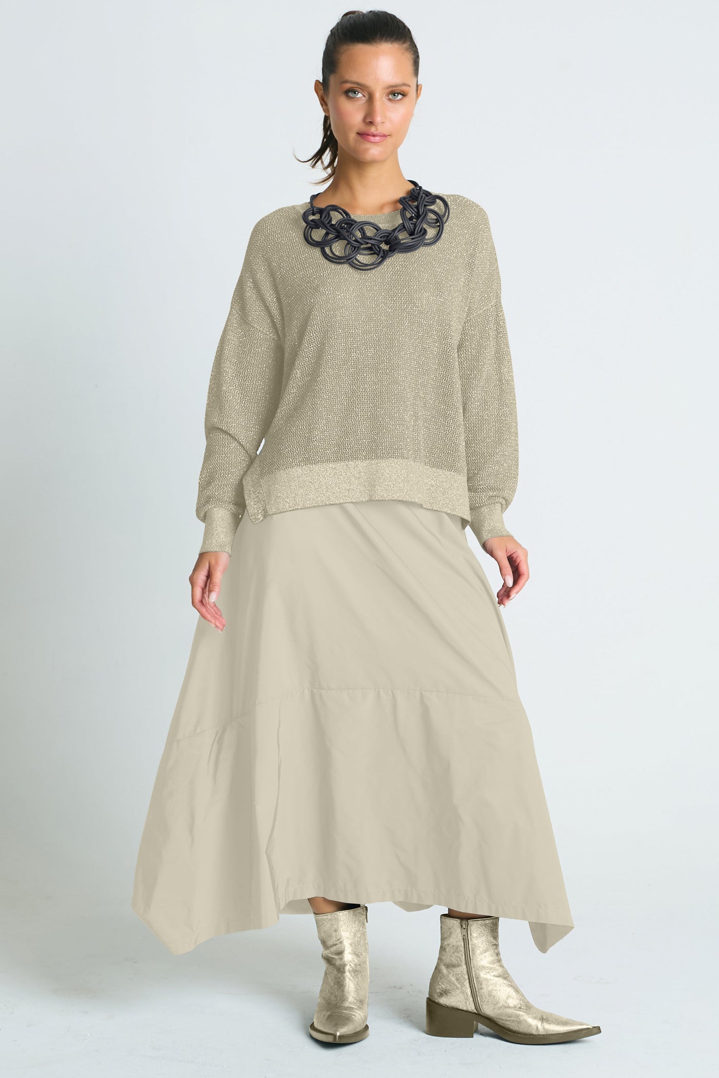 Pima Cotton Metallic Mini Seed Stitch