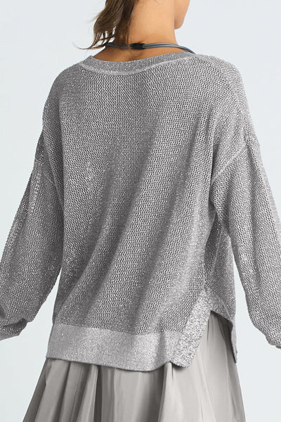 Pima Cotton Metallic Mini Seed Stitch