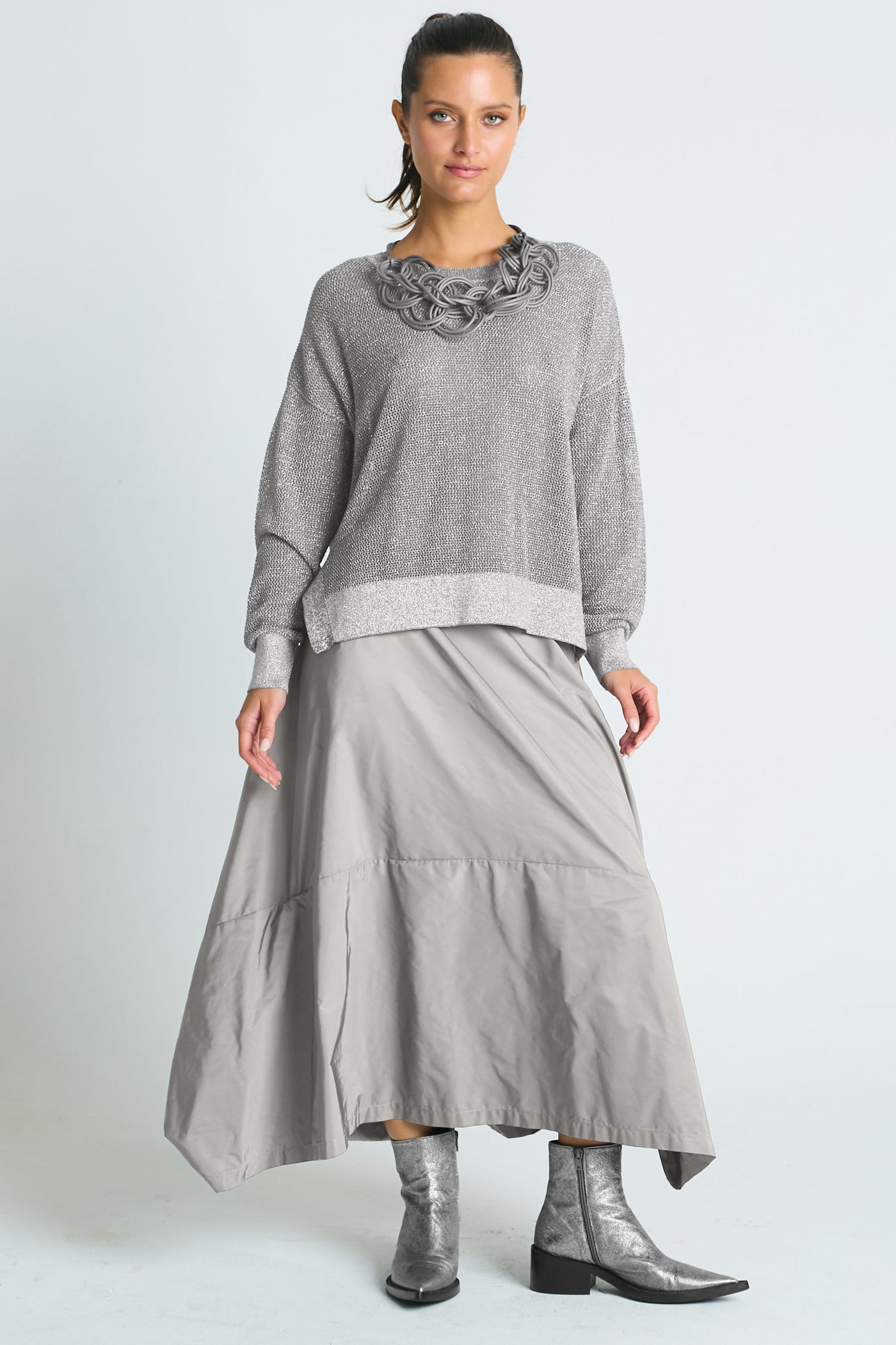 Pima Cotton Metallic Mini Seed Stitch