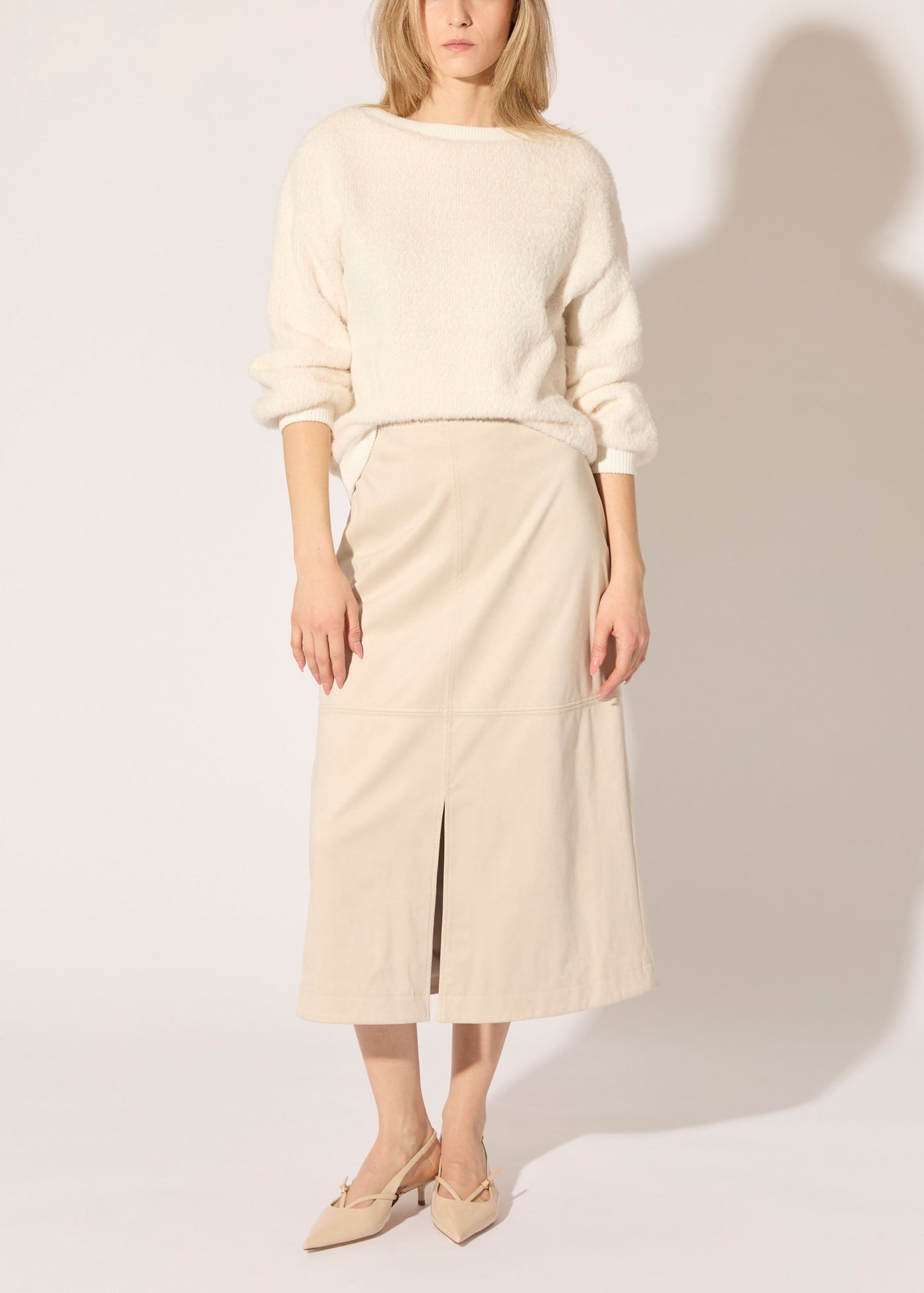 Luxe Chamois Midi Skirt
