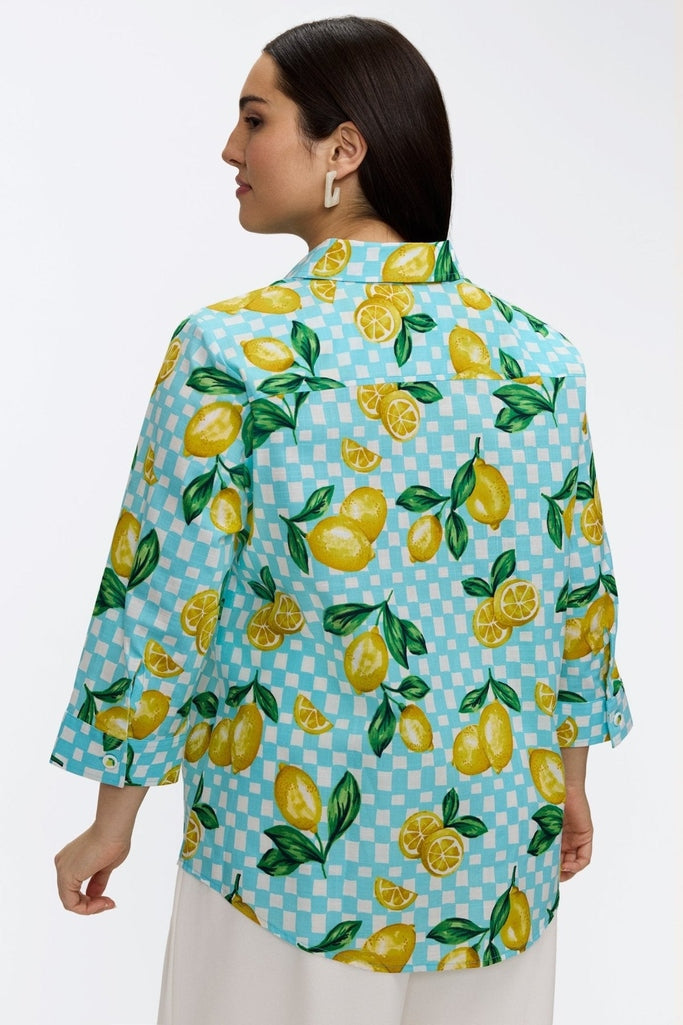 Hampton Plus Riviera Lemon 3/4 Sleeve Shirt
