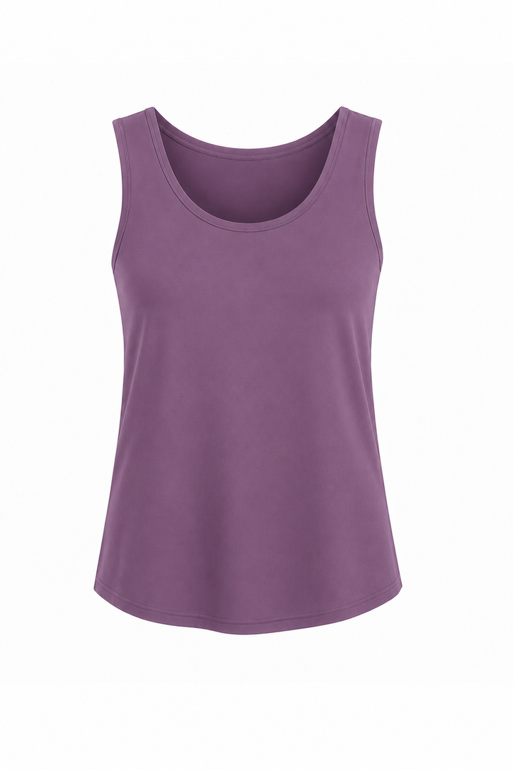 Cotton Lycra Shirttail Tank - Amethyst