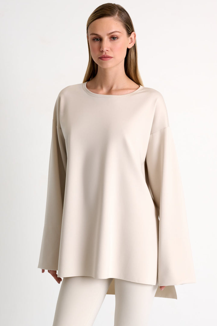 Jersey oversized crewneck  - 52567-64-110 02 / 110 Beige