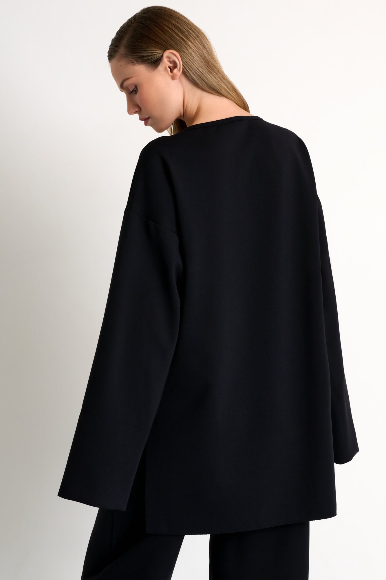 Jersey oversized crewneck  - 52567-64-800 02 / 800 Black