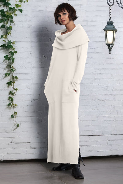 French Terry Long Cowl Dress