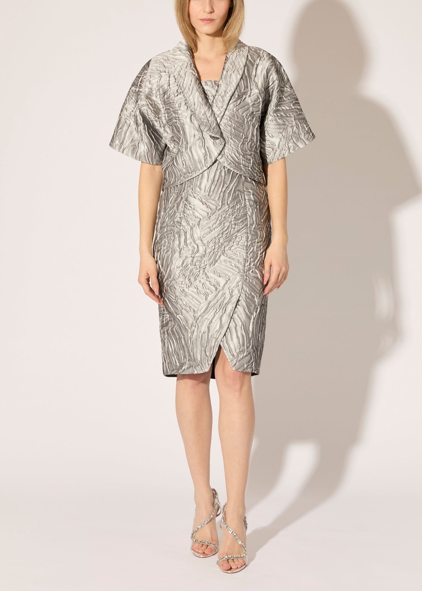 Foliage Relief Jacquard Cropped Jacket - PREORDER