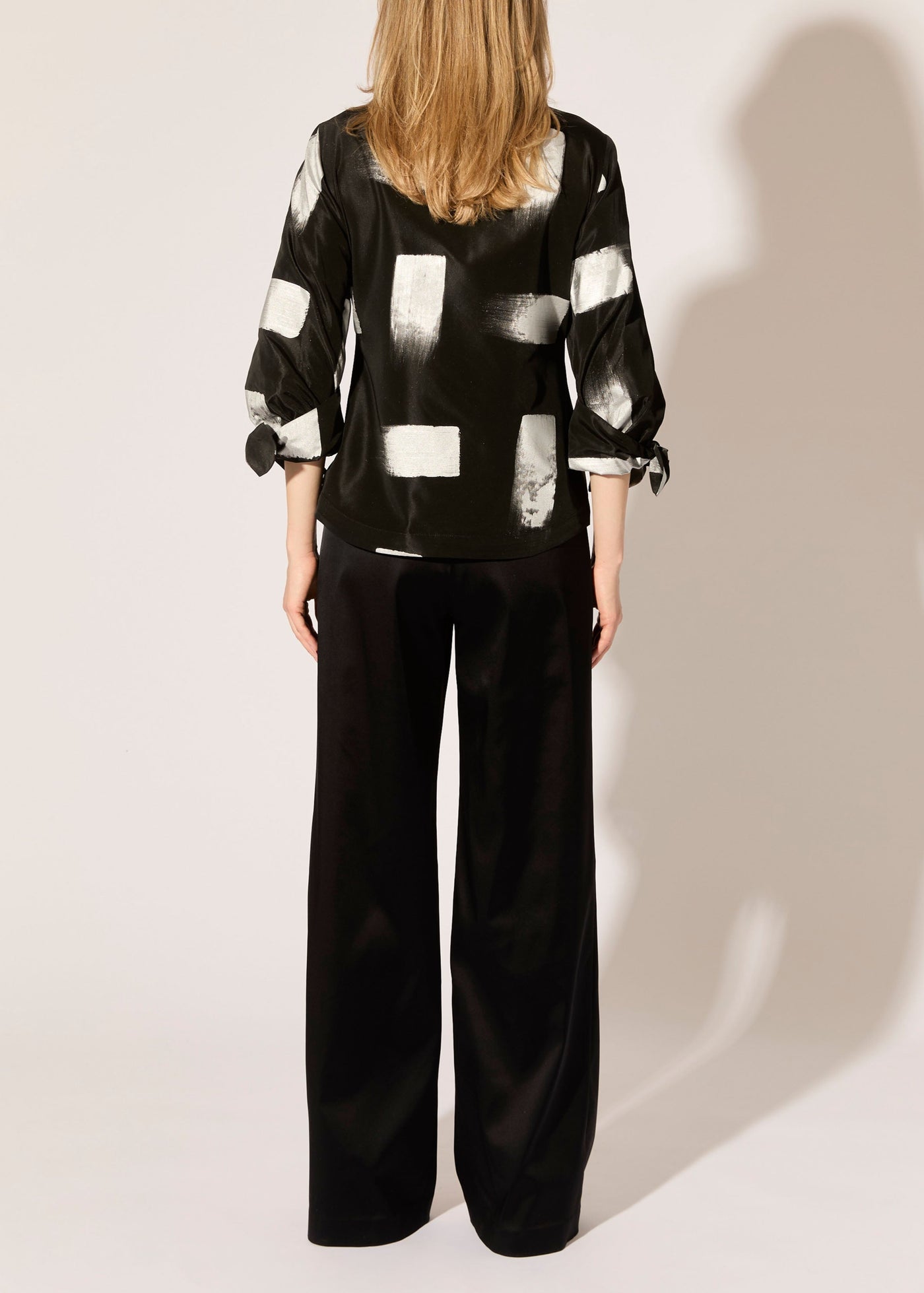 Stretch Satin Stovepipe Pants