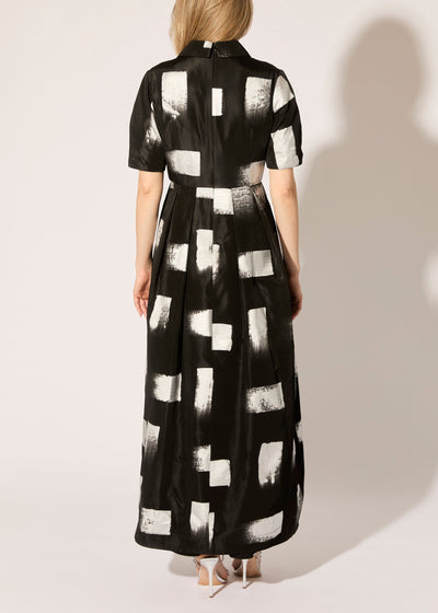 Brush Stroke Taffeta Maxi Dress - PREORDER
