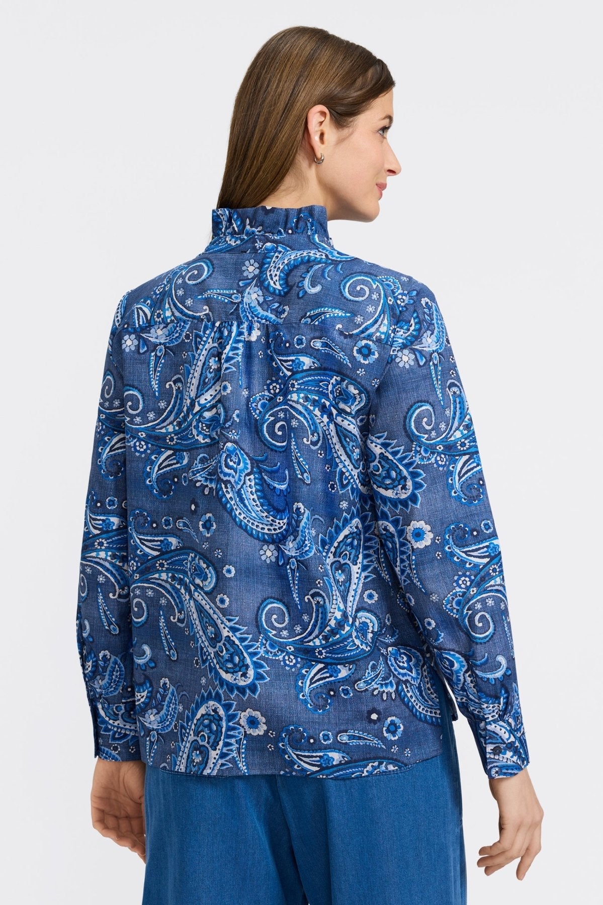 Sadie Denim Paisley Long Sleeve Shirt