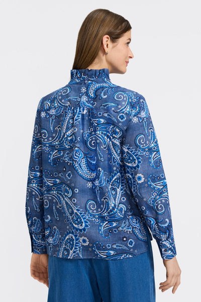 Sadie Denim Paisley Long Sleeve Shirt