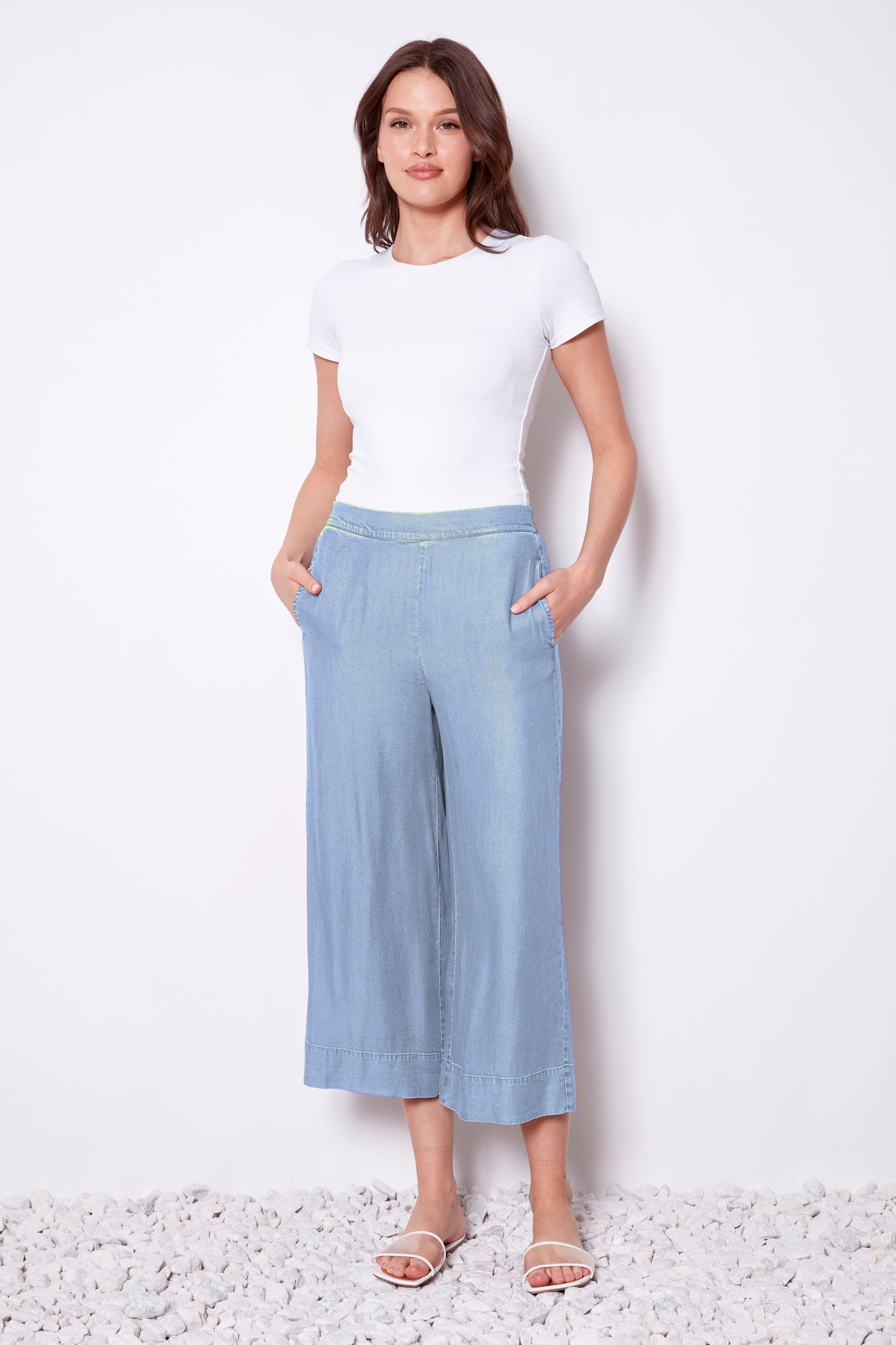 WIDE LEG TENCEL CROP 68285