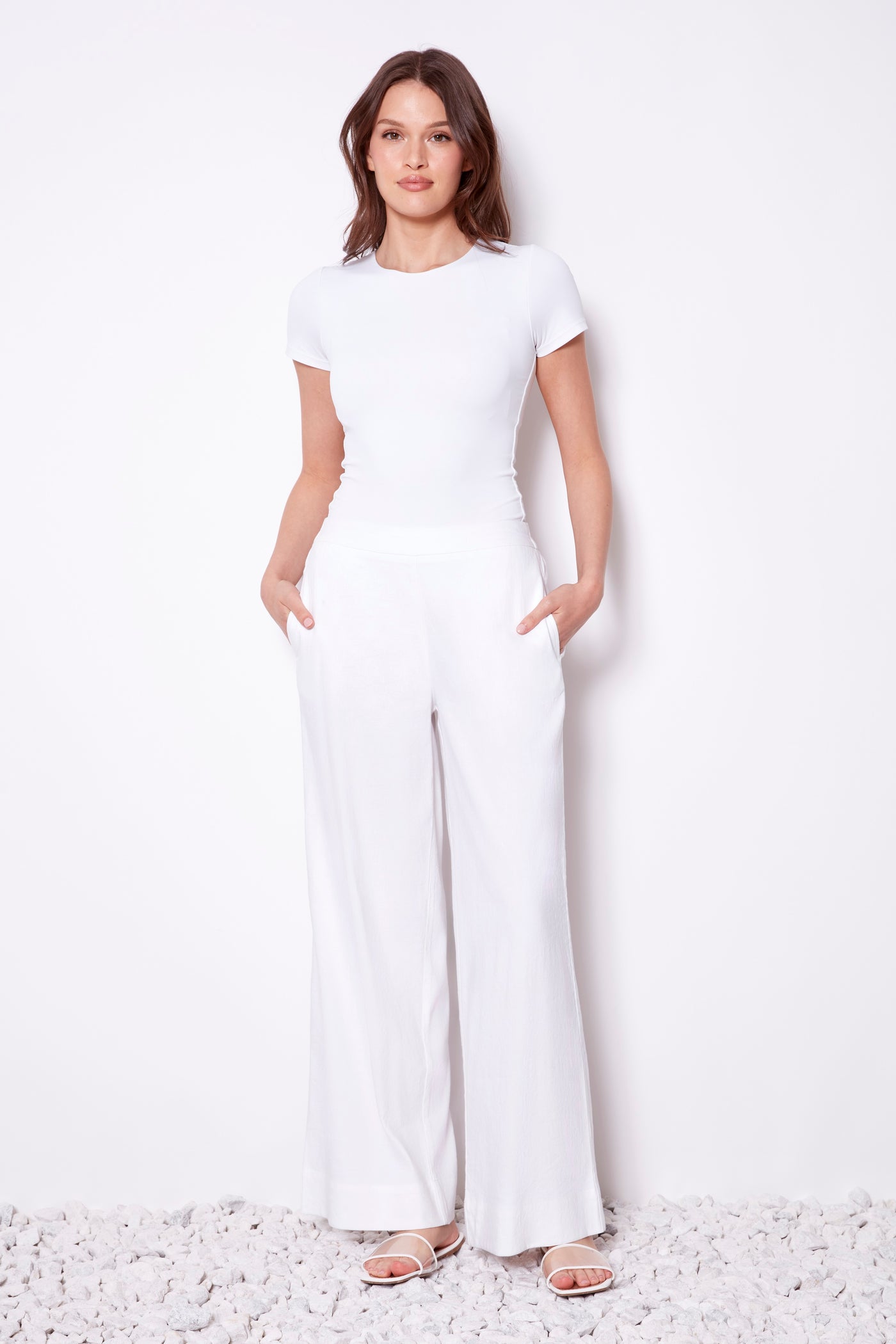 LINEN WIDE LEG PANT 68419