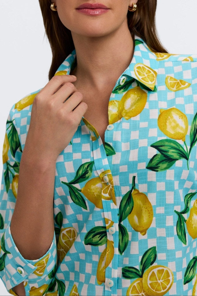 Hampton Plus Riviera Lemon 3/4 Sleeve Shirt