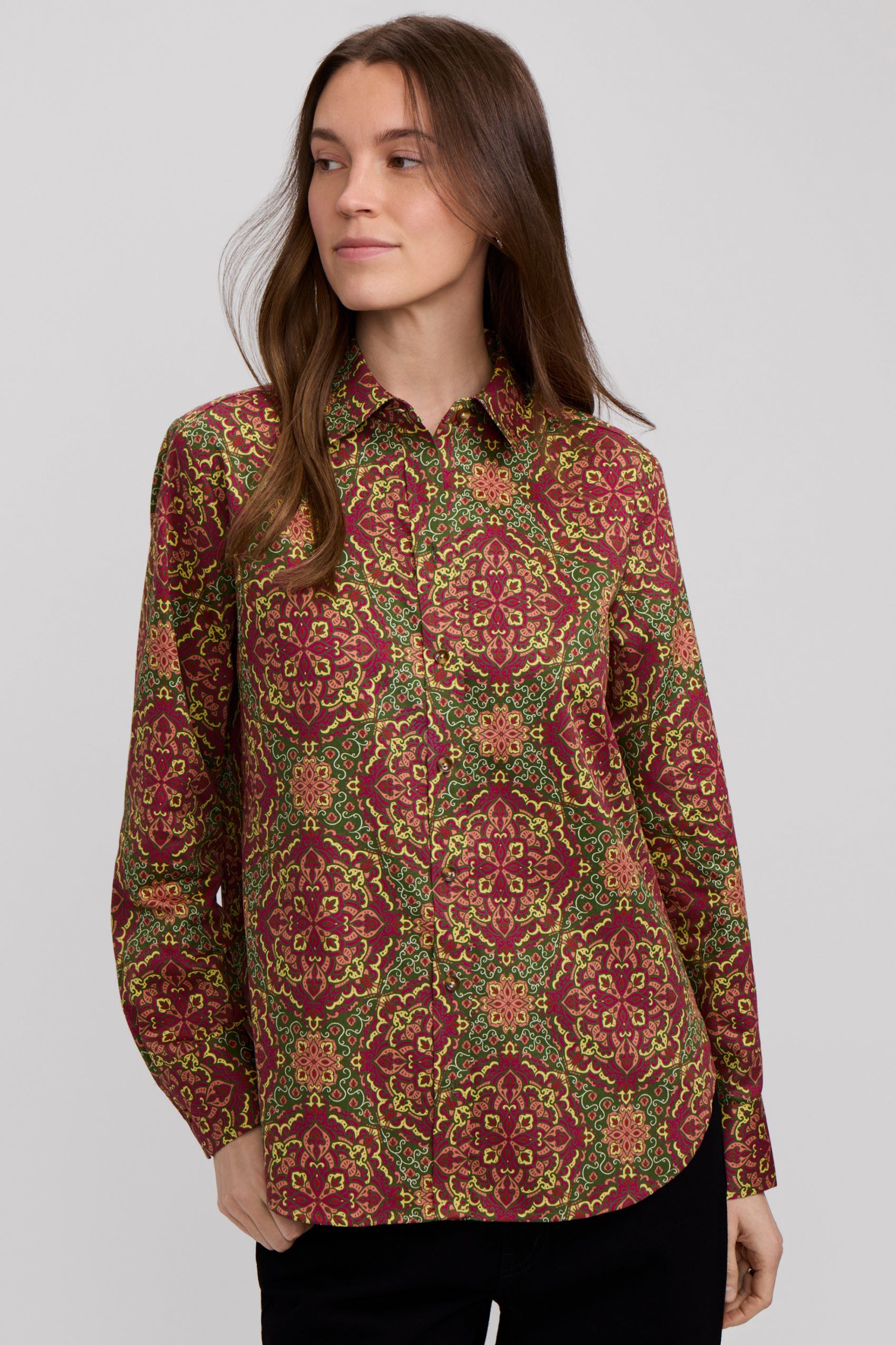 Meghan Fall Medallion Long Sleeve Shirt