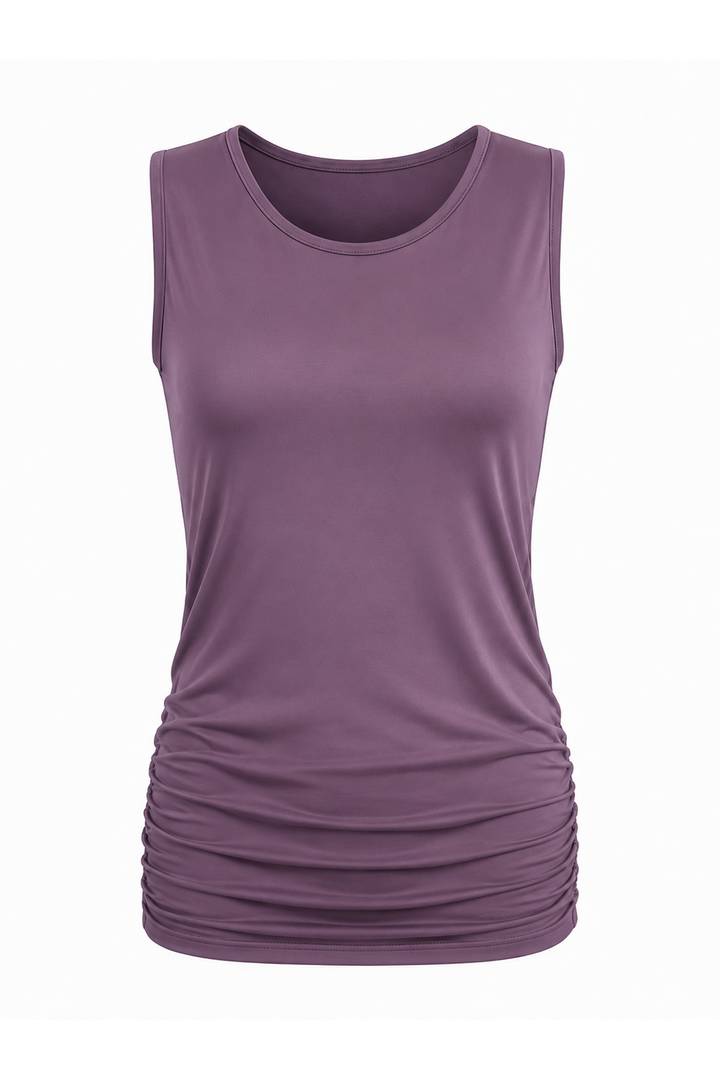 Cotton Lycra Ruche Tank - Amethyst