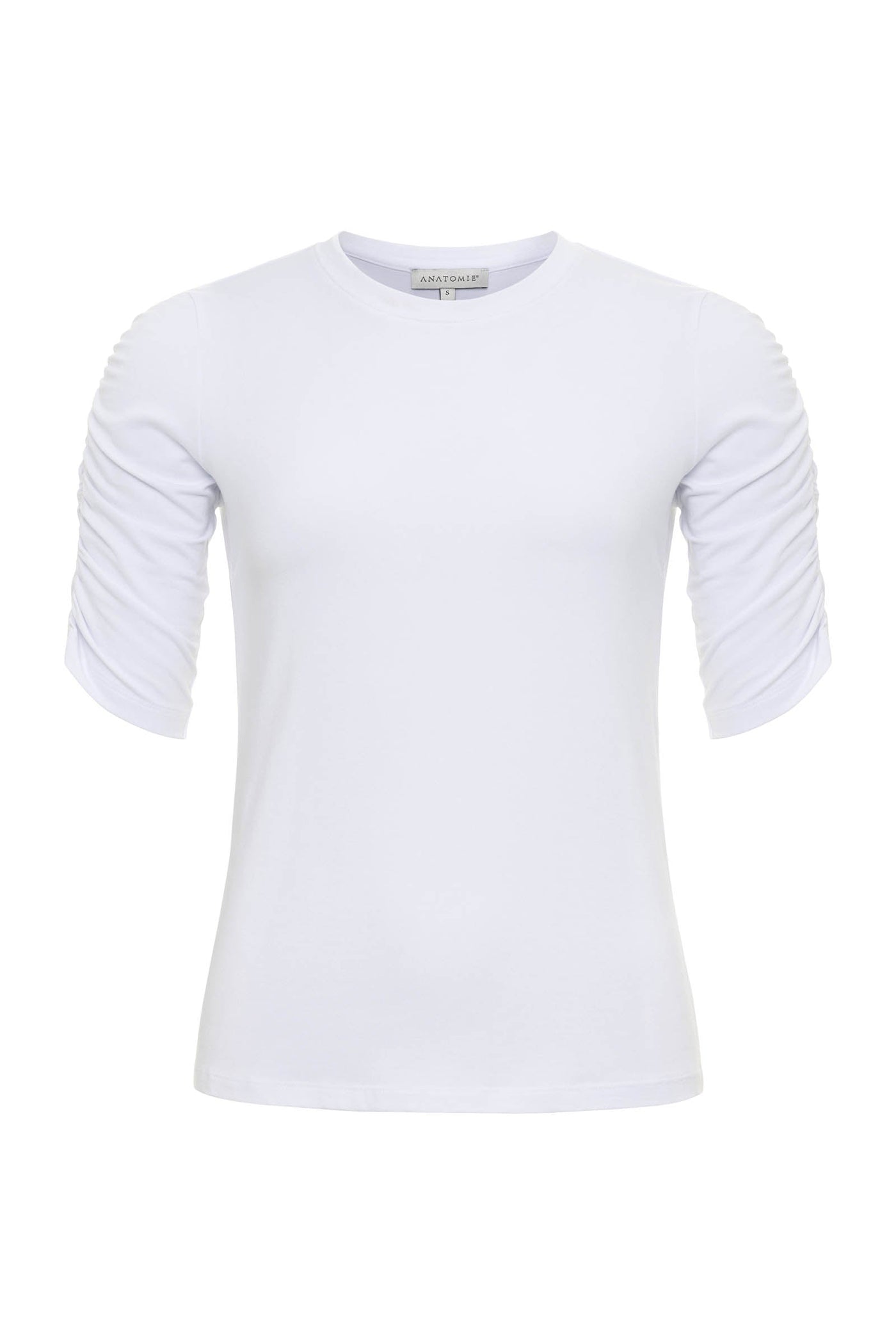 Sophia Tshirt with Ruched Elbow Sleeves
