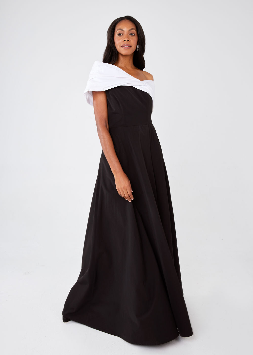 Amelia Gown Black and White Faille