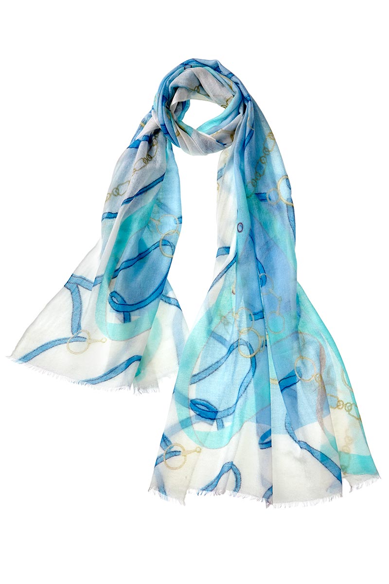 Alpine Cashmere's Featherweight Cavallo Scarf in Turquoise