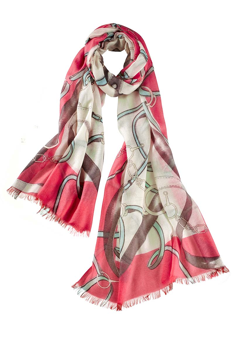 Alpine Cashmere's Featherweight Cavallo Scarf in Strawberry Pink