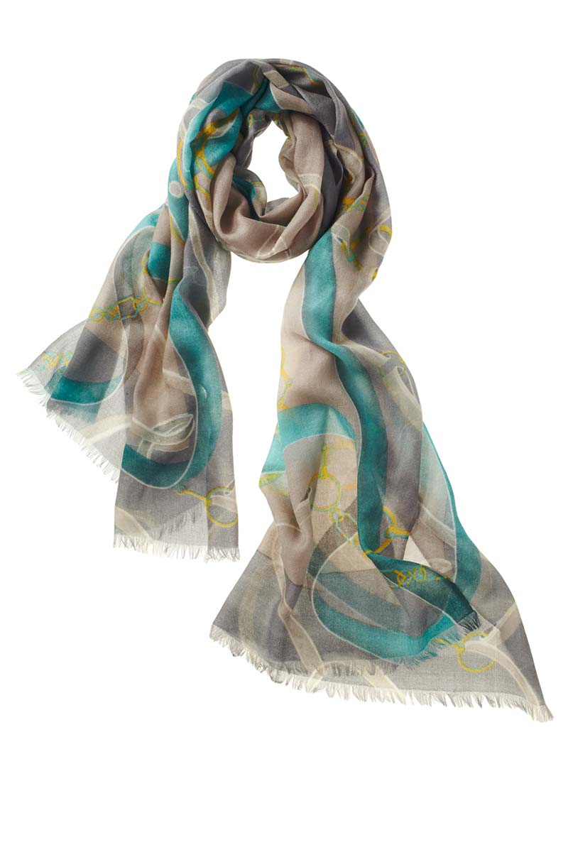 Alpine Cashmere's Featherweight Cavallo Scarf in Teal