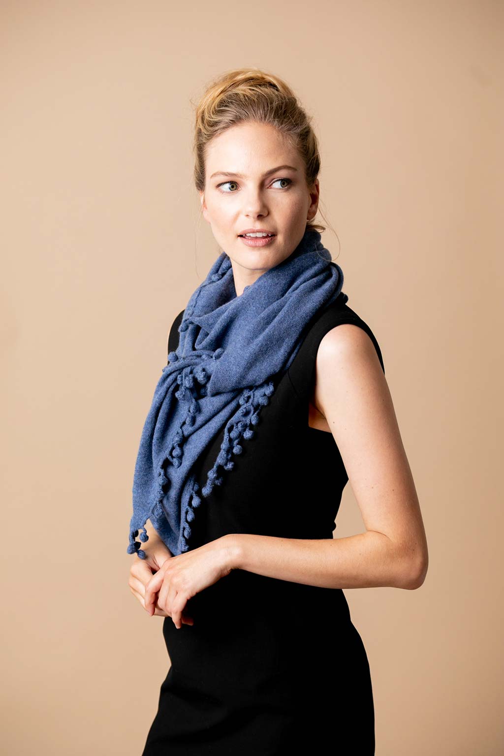 Cashmere Pom Pom Wrap