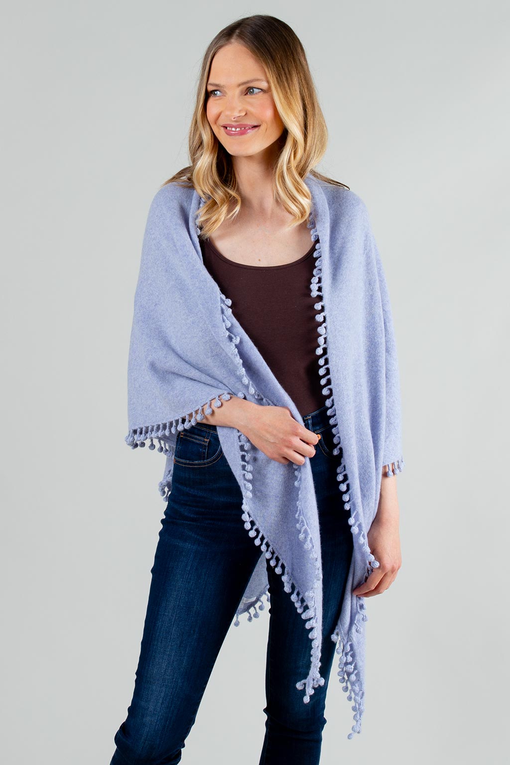 Cashmere Pom Pom Wrap