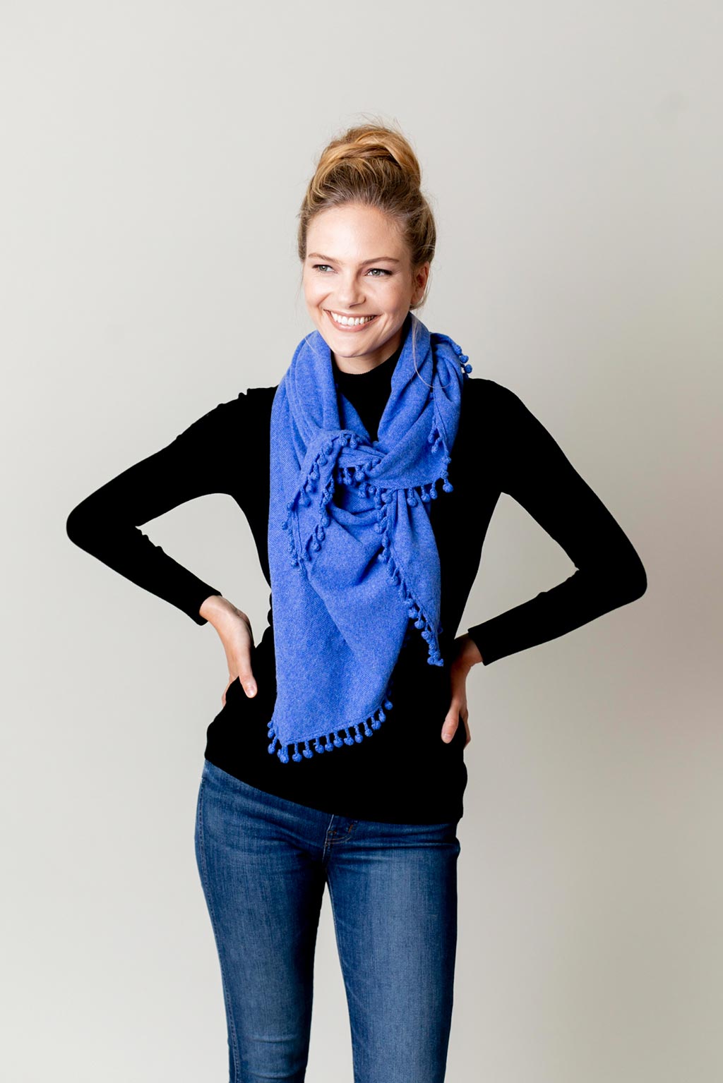 Cashmere Pom Pom Wrap