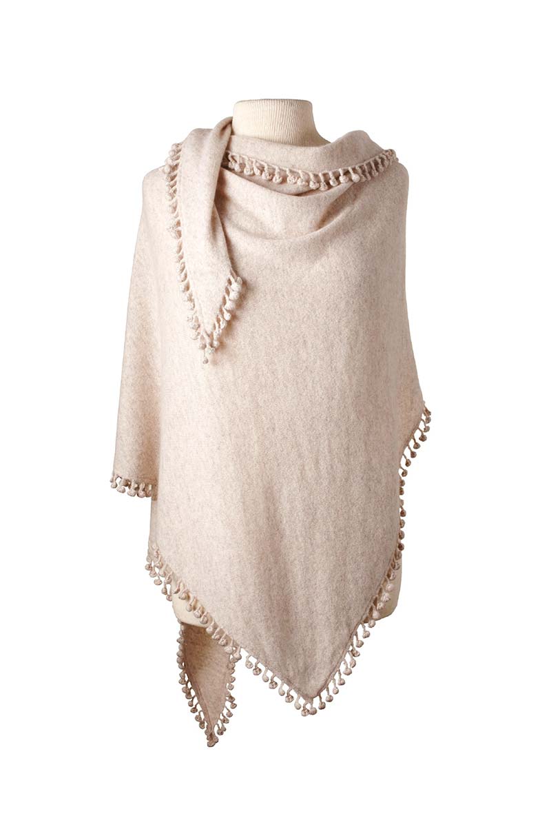 Cashmere Pom Pom Wrap