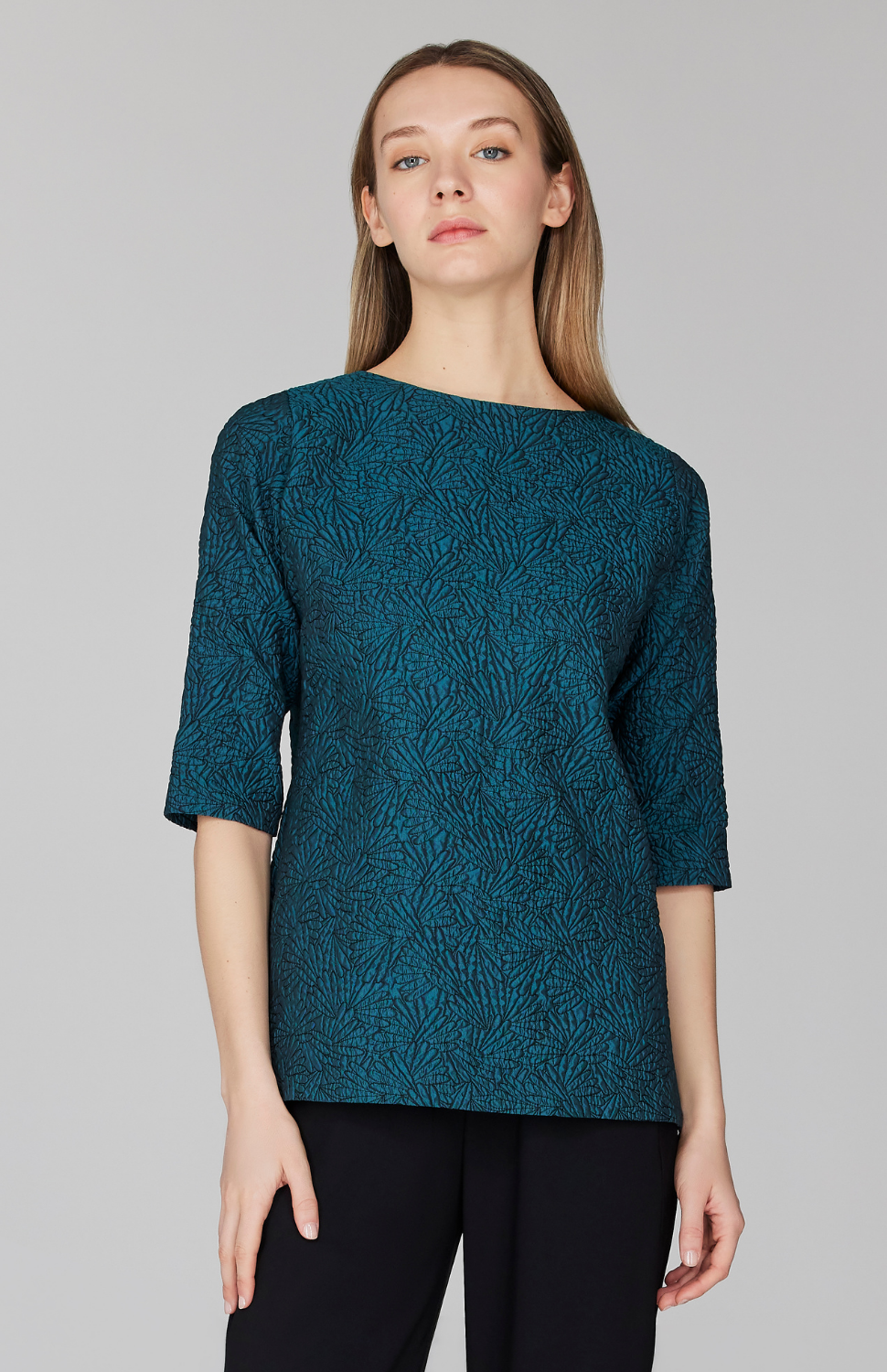 Morgan is 5' 11" and wearing Turquoise in size XS.