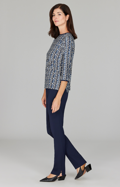 Geometric Dot Knit 3/4 Sleeve Blouse