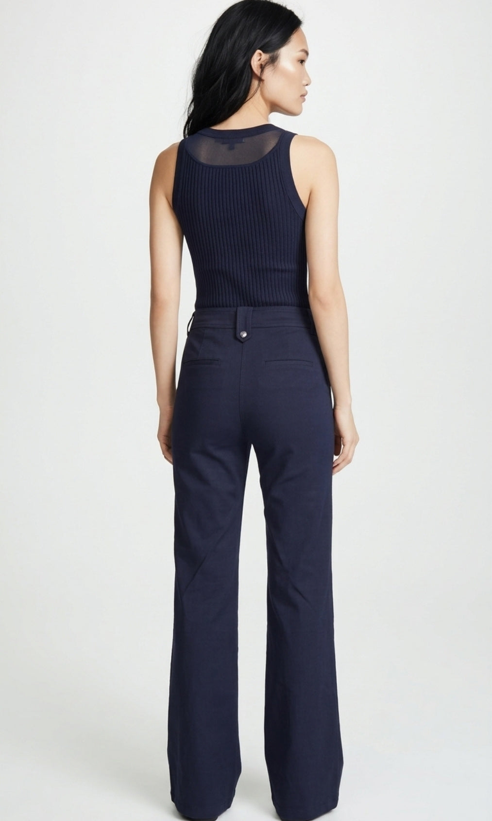 Gio Mixed-Stitch Rib Sweater in Navy