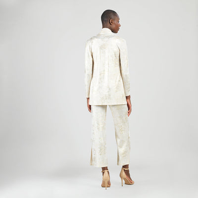 Foil Sheen - Drape Tunic Cardigan - Champagne