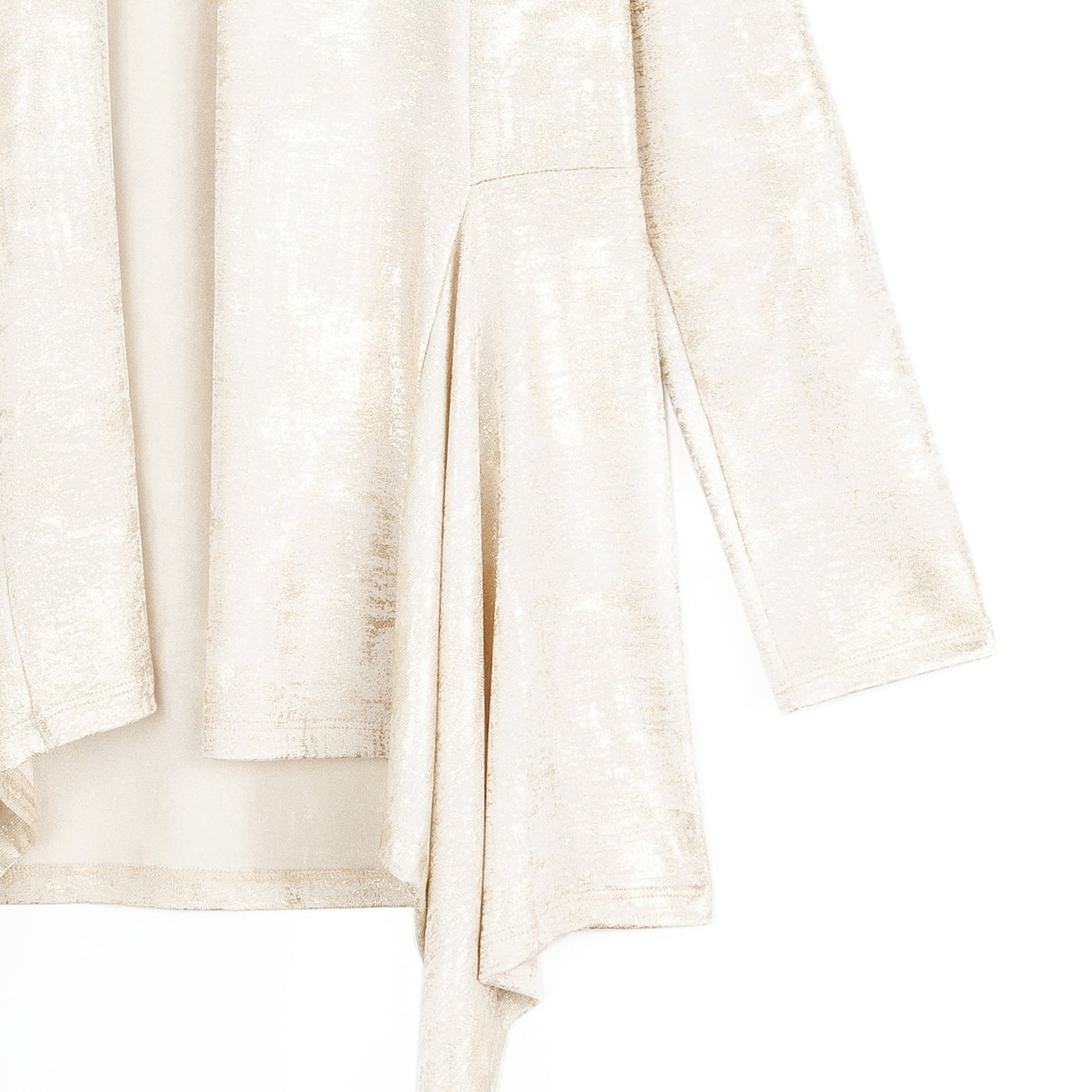 Foil Sheen - Drape Tunic Cardigan - Champagne