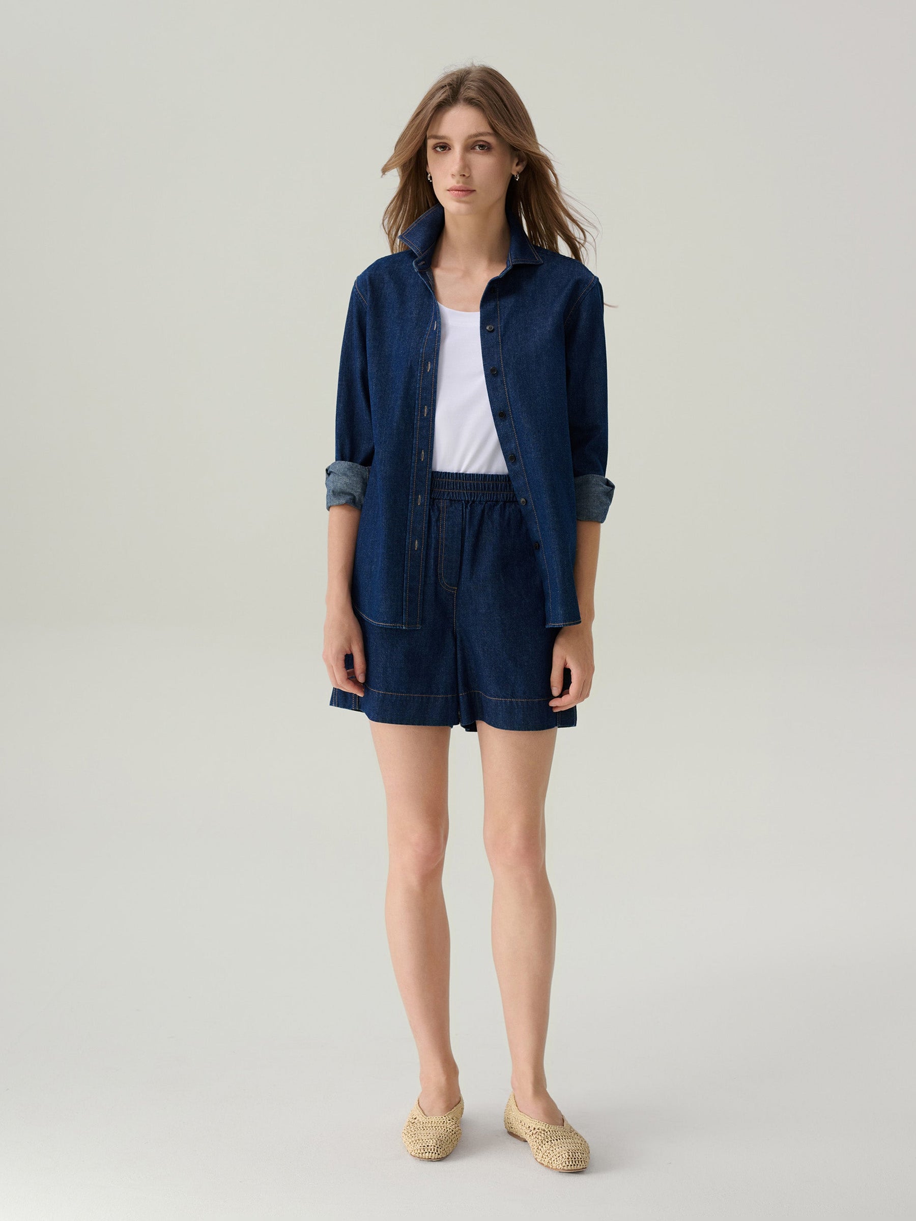 Daphne Dark Denim Button Down Top
