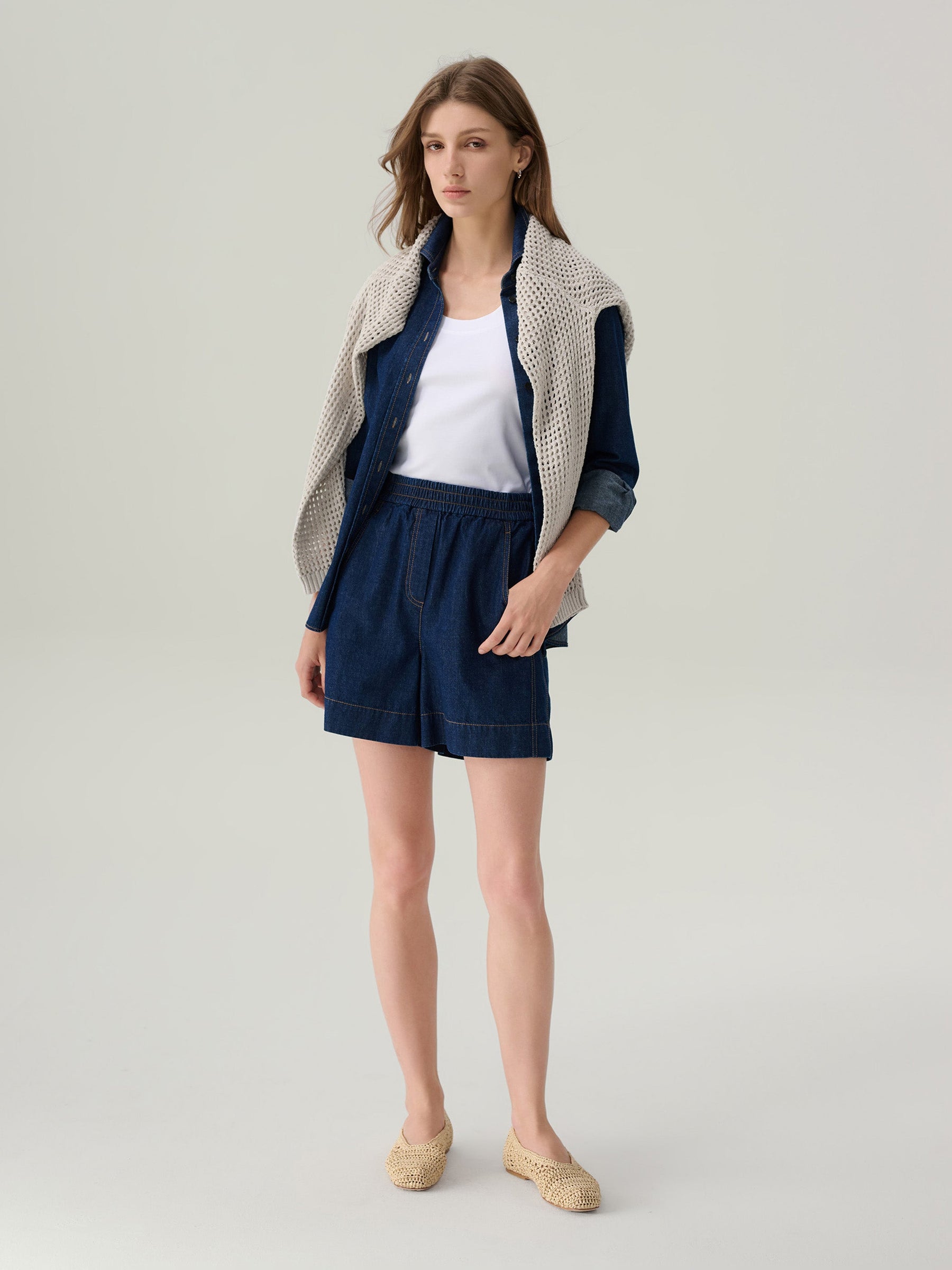 Daphne Dark Denim Button Down Top