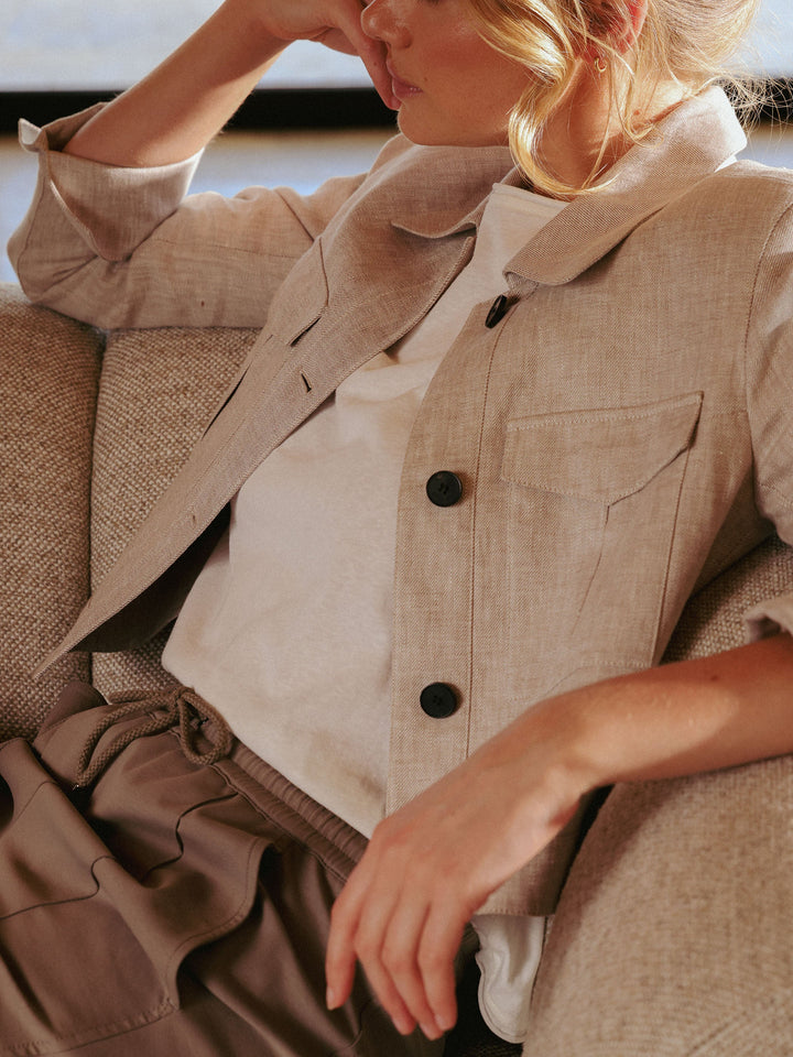 Elia Cropped Linen Jacket