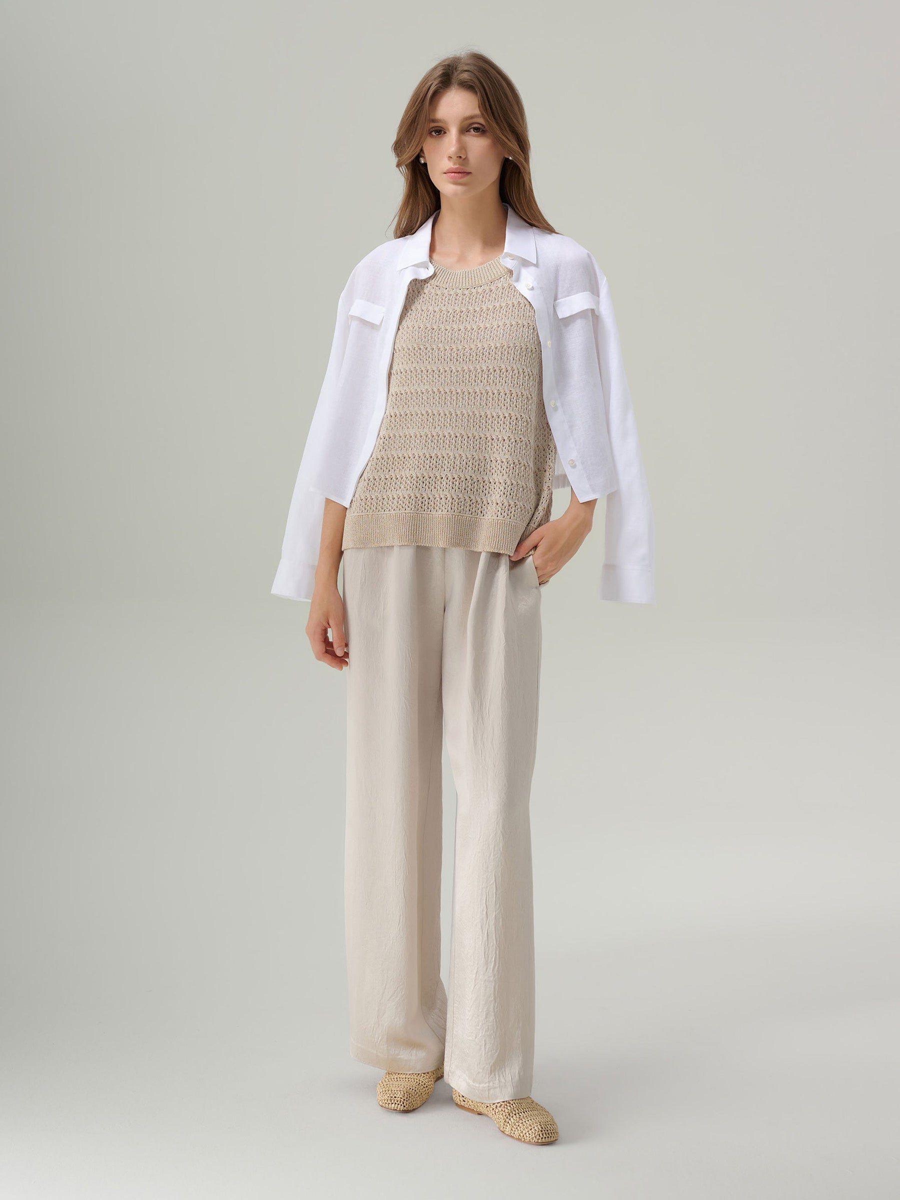 Miri Crinkle Satin Wide Leg Pant