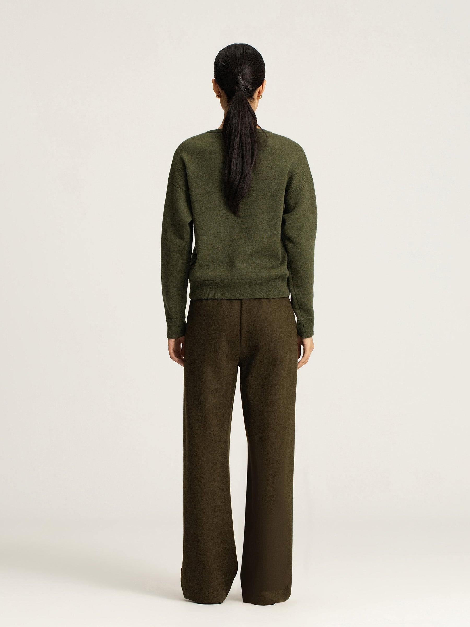 Leni Wool/Cotton Wide Leg Pants