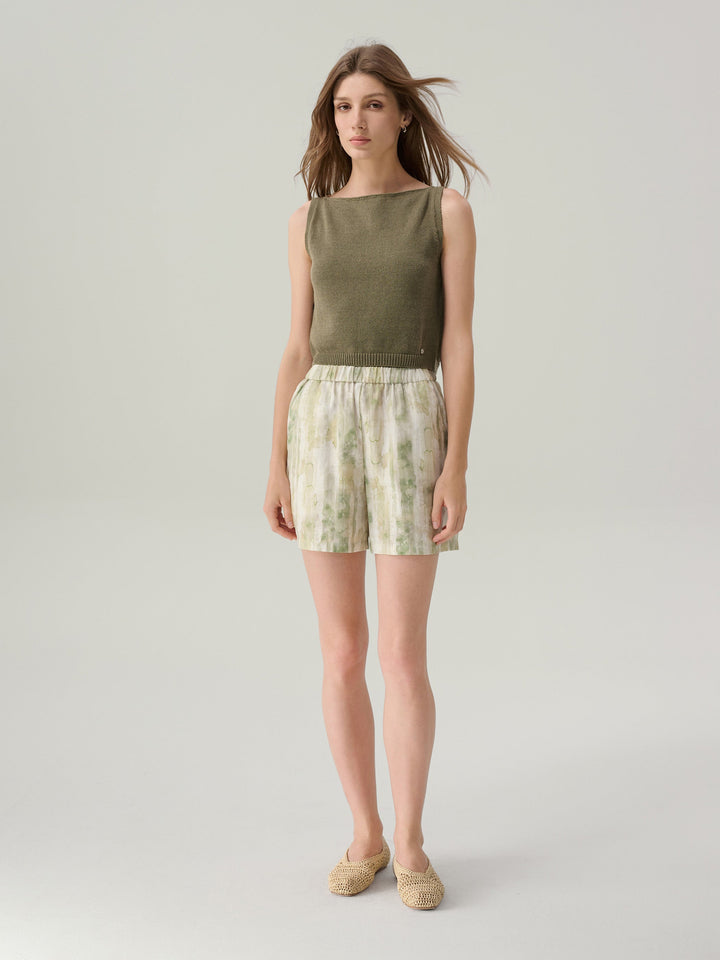 Riley Agave Green High Waisted Shorts