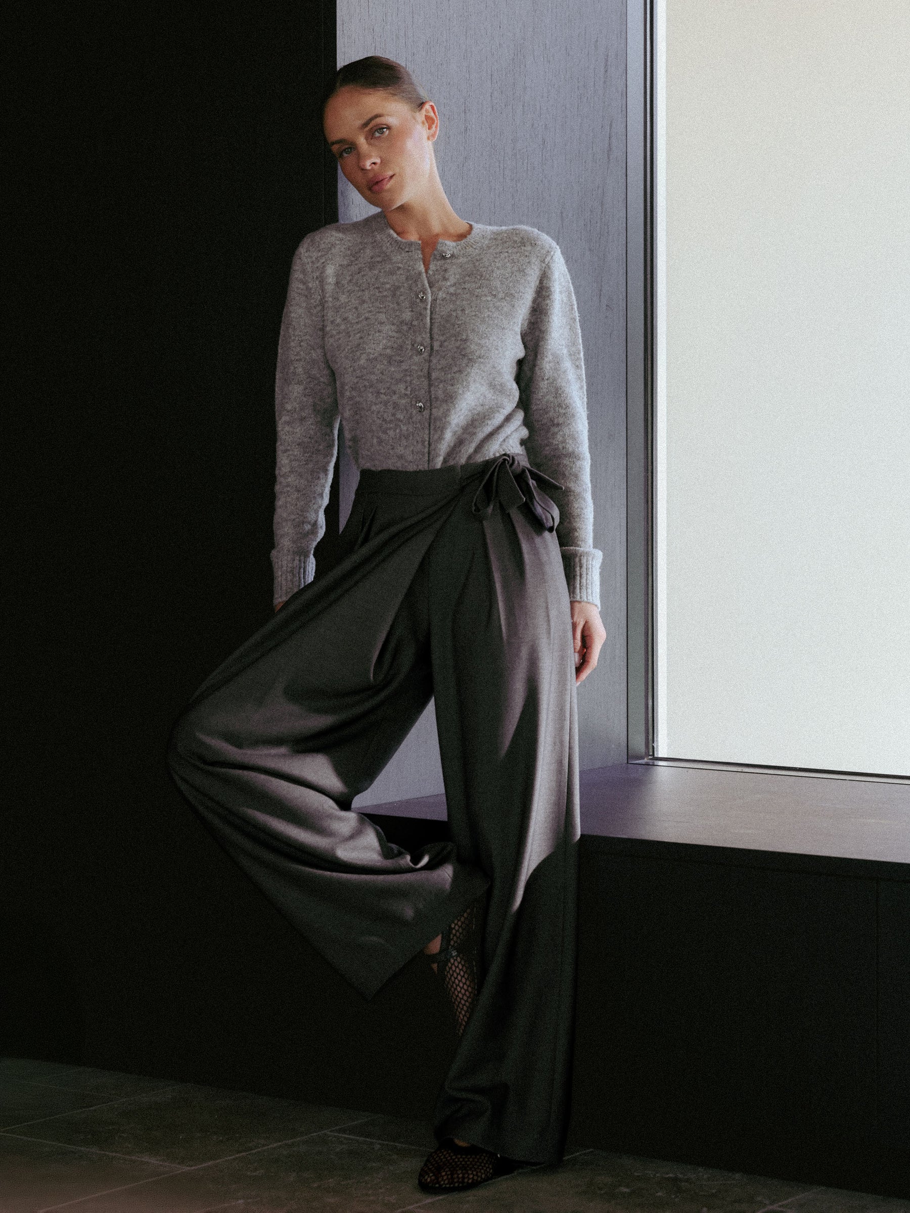 Amira Asymmetrical Pleated Trousers