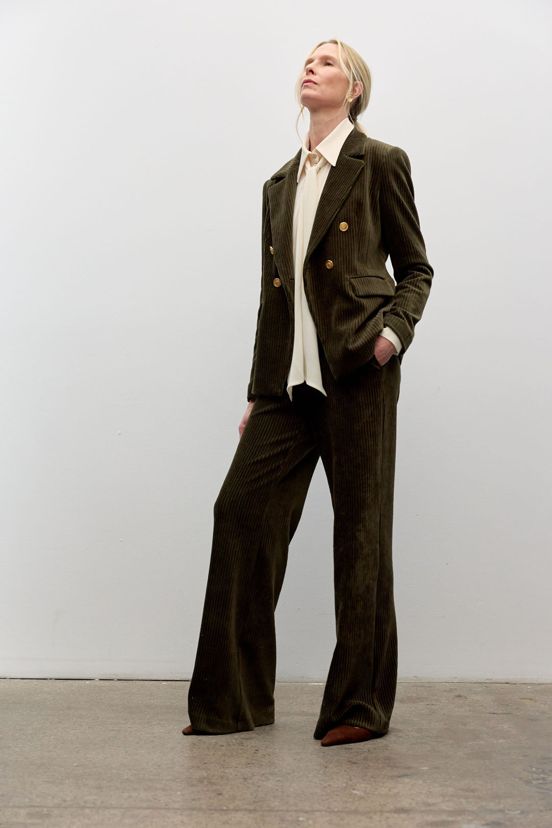 Corduroy double breast jacket