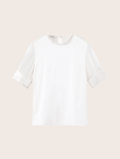SILK BLOUSE W/ SLEEVE DETAIL