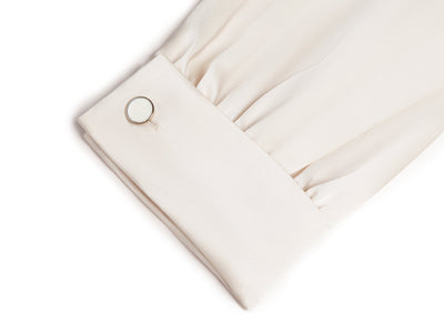 LONG SLEEVE OPEN NECK BLOUSE