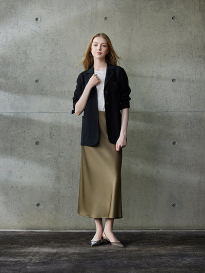 RELAXED CREPE BLAZER W/ BACK DETAIL