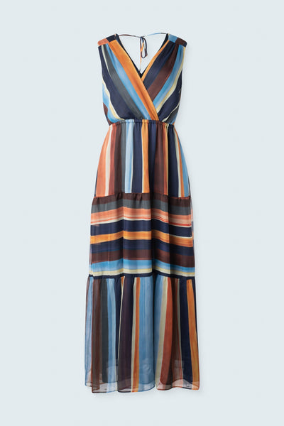 Multi stripes long dress