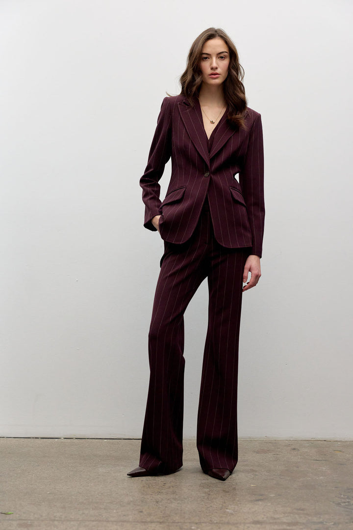 Pinstripe flared pant