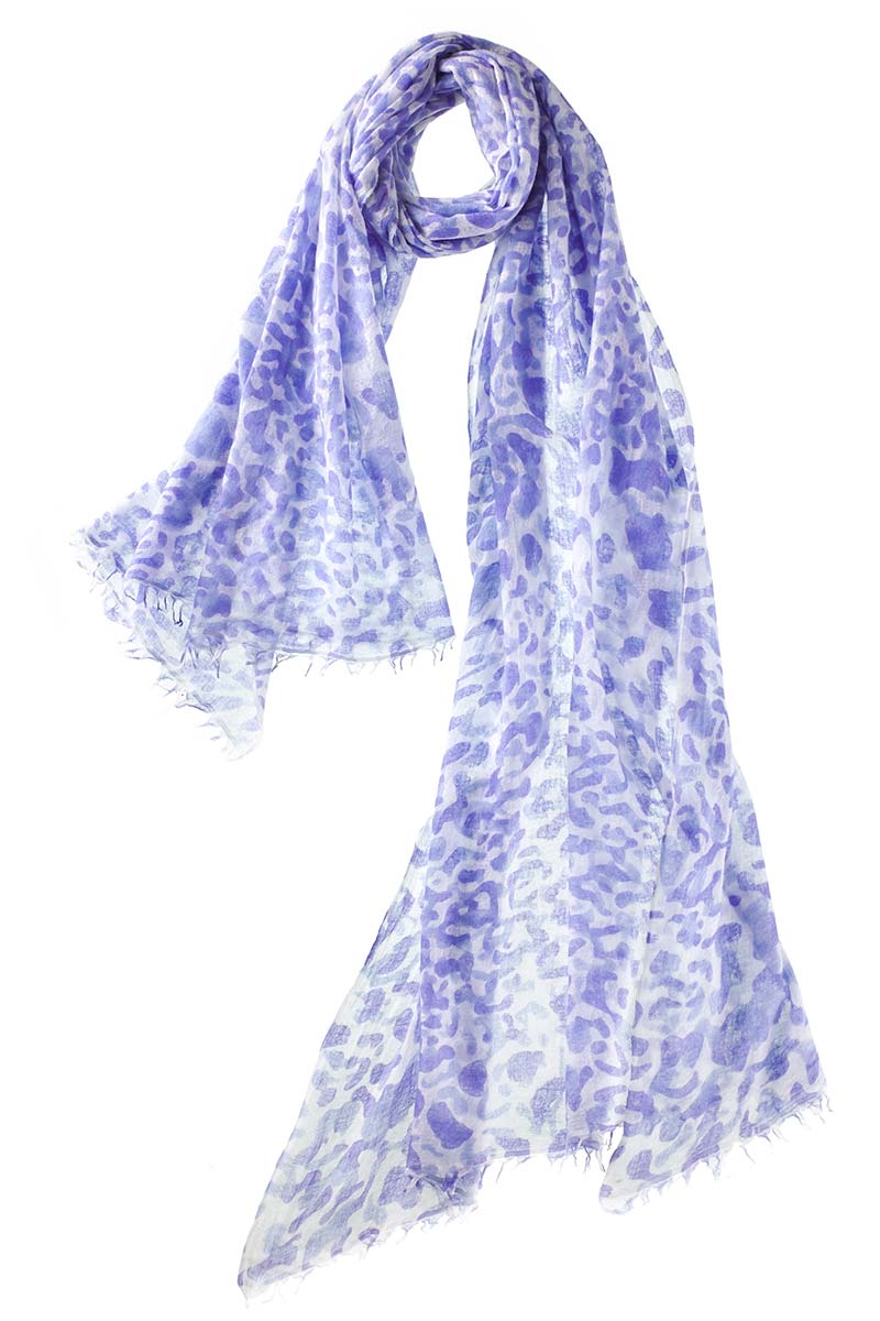 Leopard Scarf - Periwinkle