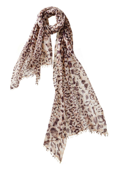 Alpine Cashmere's Leopard Scarf in Malt