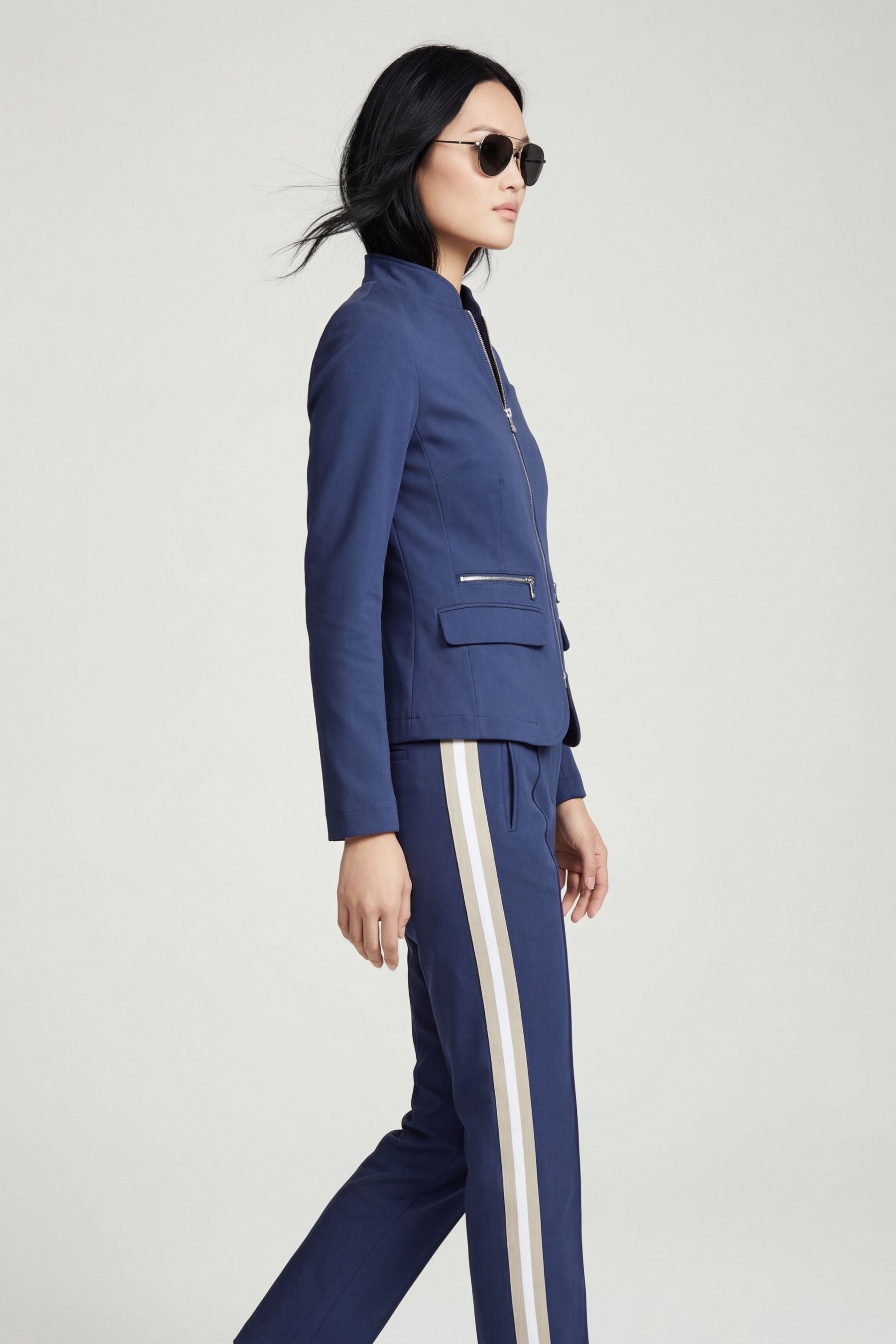 Gisela Aeroflow Zip Front Twill Blazer